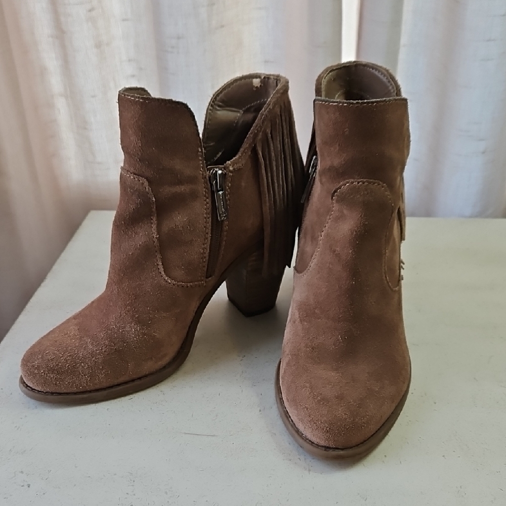 Jessica Simpson Fringe Suede Ankle Booties Size 8